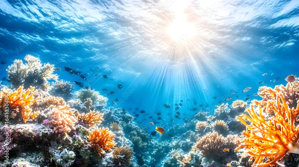 Naklejka premium Underwater life in the ocean. Tropical fish