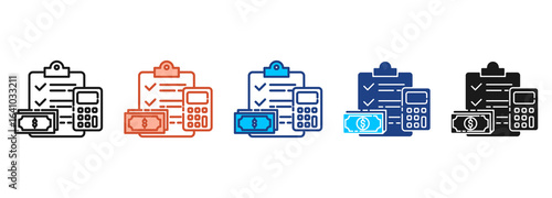 Budget Icon Set Multiple Style Collection