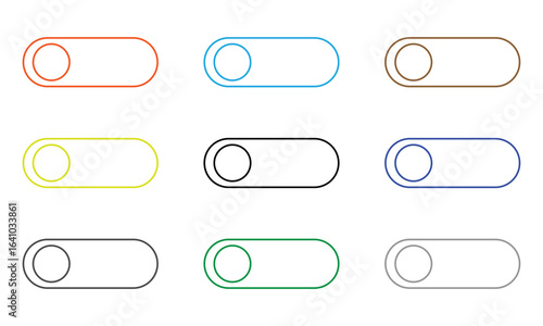 Set of power On and Off switch icon collection. Toggle switch symbol. Vector Illustration.in eps 10.