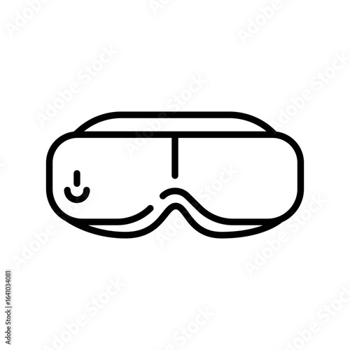 Heated eye massager black line icon for digital and print projects.