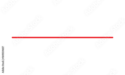 One straight  line 3d. Limit or border, finish line or closed. long thread of yarn, string. Thin brush stroke, on a white background. Vector illustration. Horizontal line of paint .