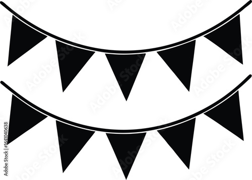 Bunting Banner Silhouette Icon