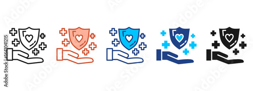 Safe Icon Set Multiple Style Collection