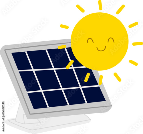 solar panel with sun