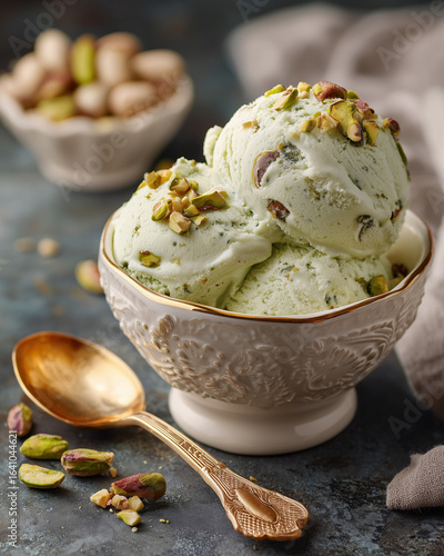 luxurious pistachio ice cream