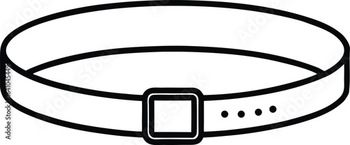 Minimalist belt vector icon in a clean line art style. on a white background.