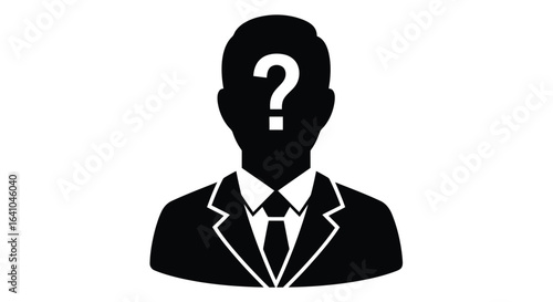 Vector illustration of silhouette of a man with a question mark isolated on white background Free Download Vector illustration of silhouette of a man with a question mark isolated on white background - GFXLoad