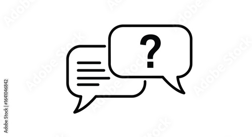Vector illustration of question mark in speech bubbles isolated on white background for communication