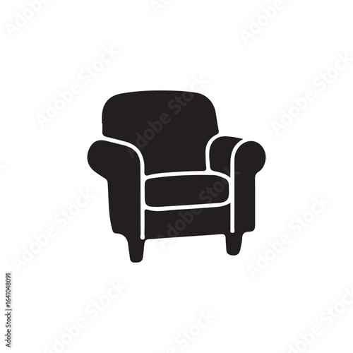 black armchair isolated on white