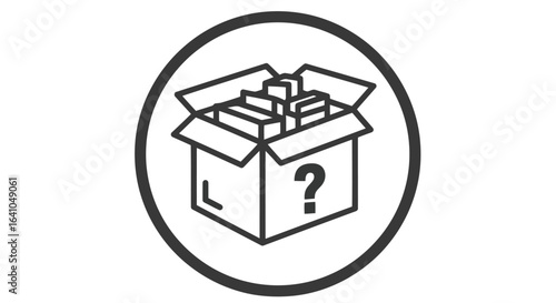 Vector illustration of illustration of a mystery box with question mark isolated on white background