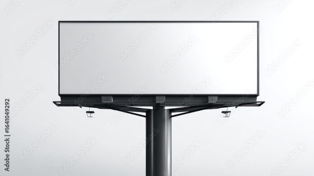 Obraz premium Billboard Mockup on Pole for Advertisement, Public Information, and Marketing Campaigns, Perfect for Creative Design Presentation