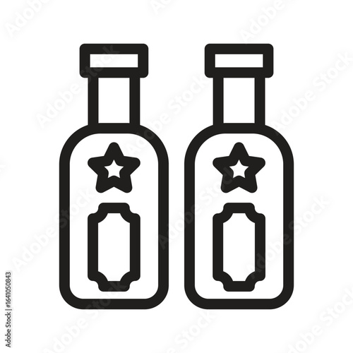 Vodka Vector Outline Icon. EPS 10 File 