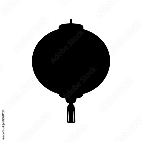 Silhouette of traditional Chinese or Japanese lantern, vector illustration for designs