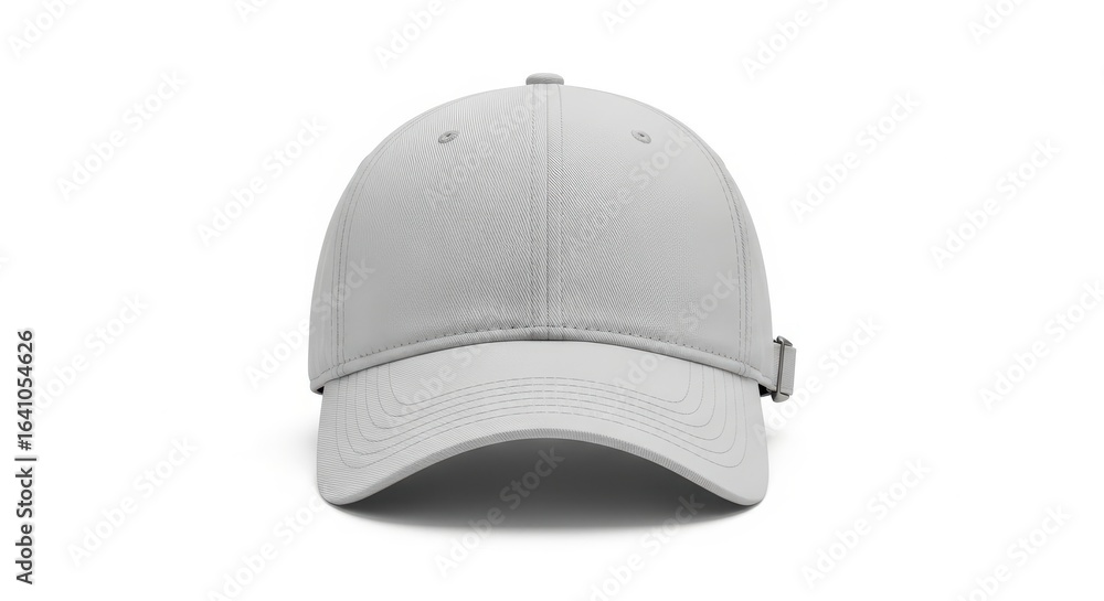 Fototapeta premium Light gray baseball cap isolated on white background