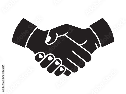 Business agreement handshake or friendly handshake line art icon for apps and websites