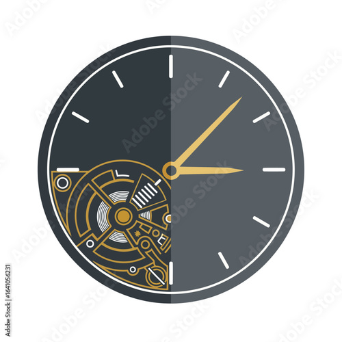 A professional watch icon. Fusing a watch face and mechanism, it symbolizes precision, intricate design, and the timeless luxury of horology