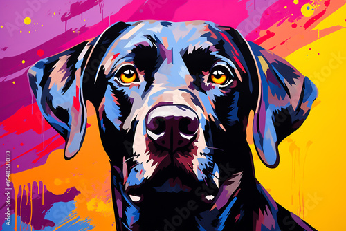 Colorful dog painting
