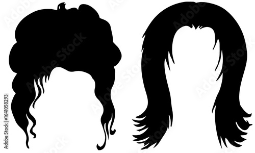 Shoulder length hairstyle silhouette for women’s fashion and beauty art