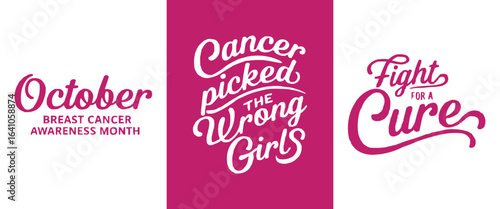 Inspirational breast cancer awareness typography slogans October fight for a cure vector for t shirt design
