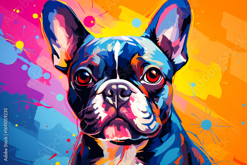 Colorful French Bulldog Painting