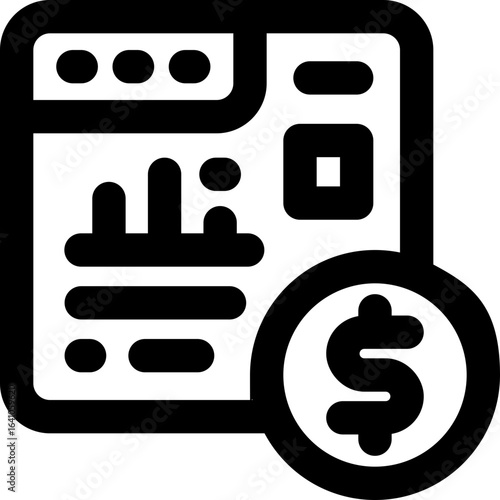 sale report line icon. Clean and minimalist vector icon for websites, mobile apps, presentations, and logos. Fully scalable and customizable for any project.