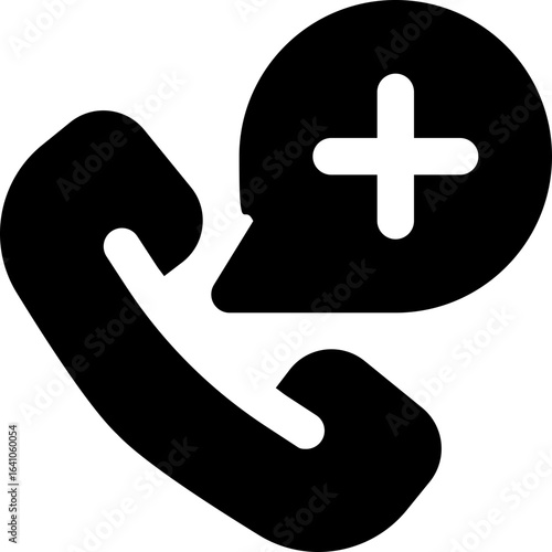 emergency call glyph icon. Strong and solid vector icon for websites, mobile interfaces, presentations, and visual branding. High quality and easy to edit.