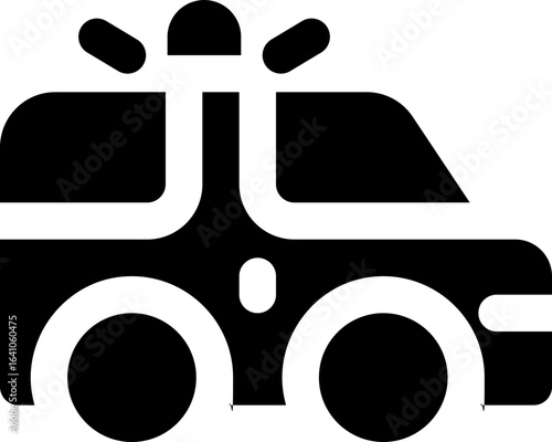 ambulance glyph icon. Strong and solid vector icon for websites, mobile interfaces, presentations, and visual branding. High quality and easy to edit.