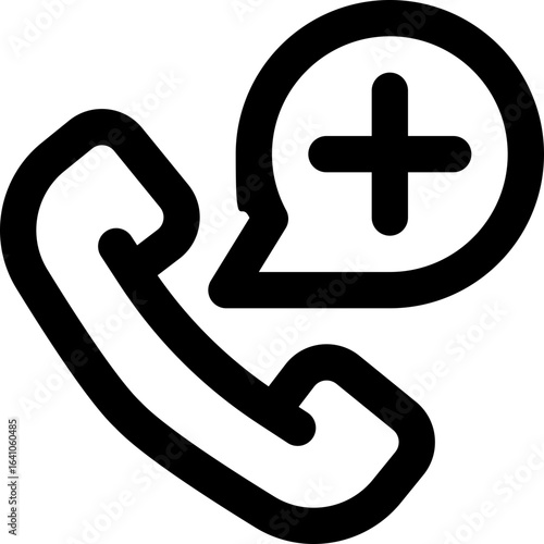 emergency call line icon. Clean and minimalist vector icon for websites, mobile apps, presentations, and logos. Fully scalable and customizable for any project.