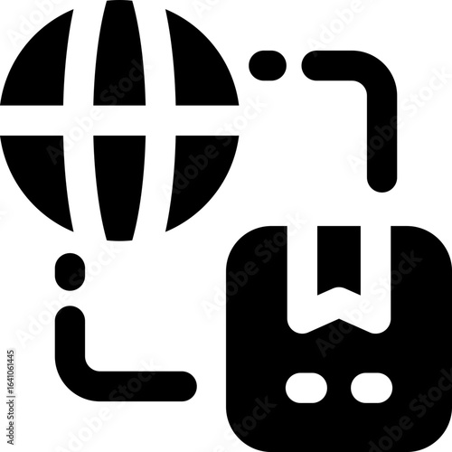 global trade glyph icon. Strong and solid vector icon for websites, mobile interfaces, presentations, and visual branding. High quality and easy to edit.