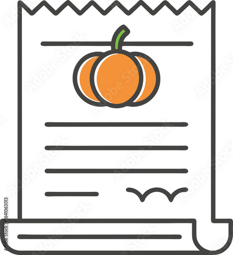 Halloween Restaurant Marketing Kits Pumpkin Purchase Receipt Icon