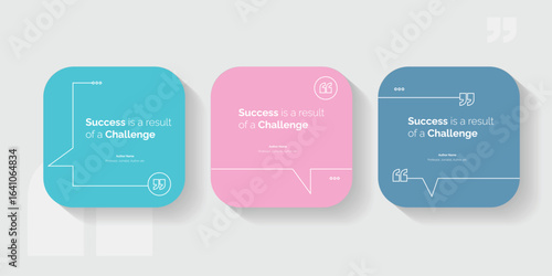 Set Bubble testimonial banner, quote, infographic. Social media post template designs for quotes. Empty speech bubbles, quote bubbles and text box