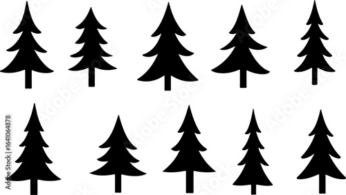 "Christmas Tree Silhouette Set – Holiday Pine and Fir Vector Collection"