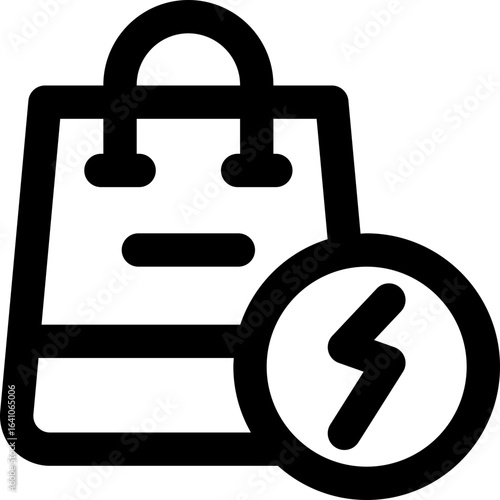 flash deal line icon. Clean and minimalist vector icon for websites, mobile apps, presentations, and logos. Fully scalable and customizable for any project.