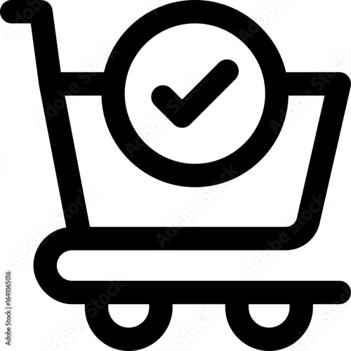 check out line icon. Clean and minimalist vector icon for websites, mobile apps, presentations, and logos. Fully scalable and customizable for any project.