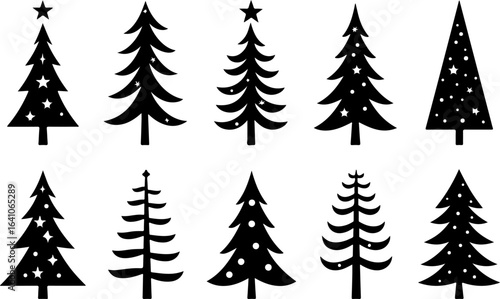 "Christmas Tree Silhouette Set – Holiday Pine and Fir Vector Collection"