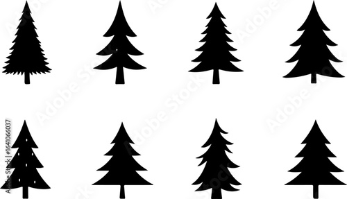 "Christmas Tree Silhouette Set – Holiday Pine and Fir Vector Collection"