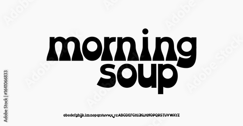 Bold retro display font with playful curves and modern vintage style. Perfect for food branding, poster headlines, cafe logos, and creative typography projects. Includes uppercase, lowercase, 