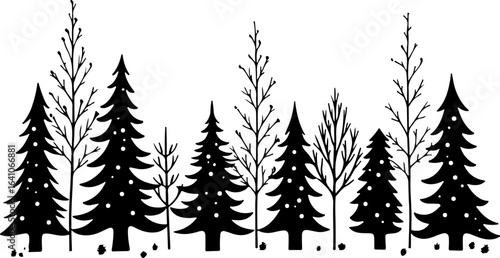 "Christmas Tree Silhouette Set – Holiday Pine and Fir Vector Collection"