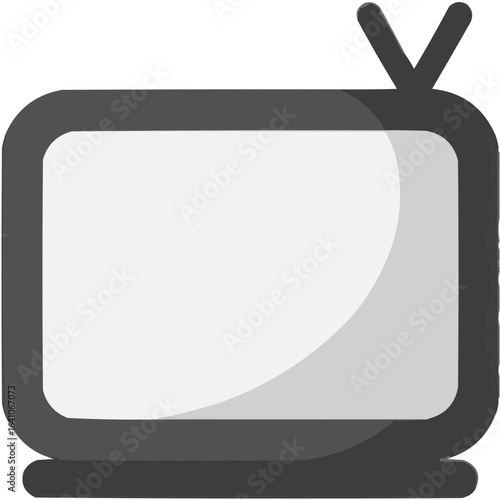 Vintage television set in minimalist design with antenna  