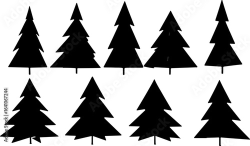 Santa Claus Sleigh and Reindeer Silhouette Illustration