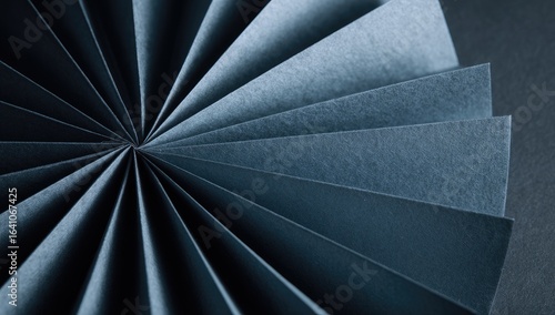 Wallpaper Mural Dark blue paper fan, close-up, abstract background, design element Torontodigital.ca