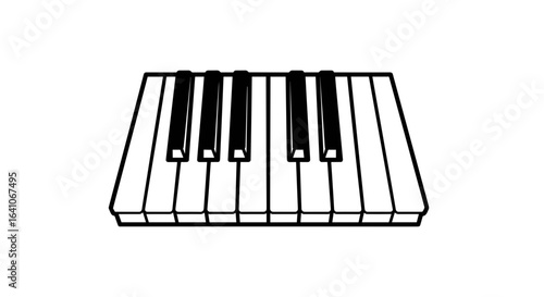  Piano keyboard icon in black and white.