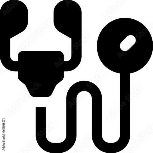 stethoscope glyph icon. Strong and solid vector icon for websites, mobile interfaces, presentations, and visual branding. High quality and easy to edit.