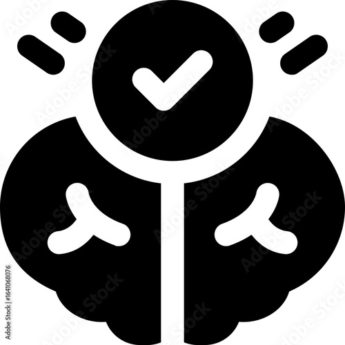 brain checkup glyph icon. Strong and solid vector icon for websites, mobile interfaces, presentations, and visual branding. High quality and easy to edit.