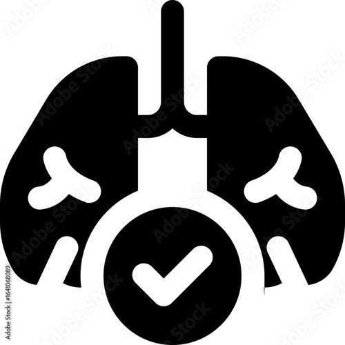 lung checkup glyph icon. Strong and solid vector icon for websites, mobile interfaces, presentations, and visual branding. High quality and easy to edit.