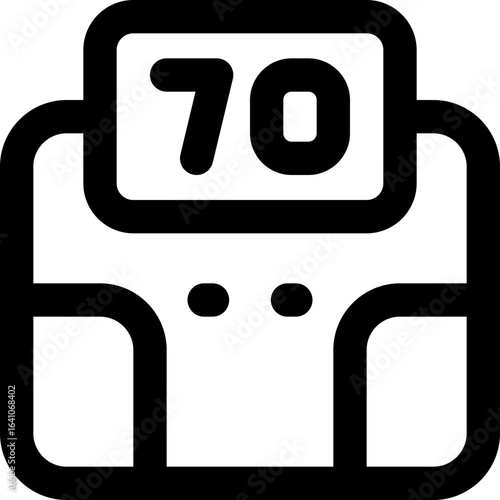 weighing scale line icon. Clean and minimalist vector icon for websites, mobile apps, presentations, and logos. Fully scalable and customizable for any project.