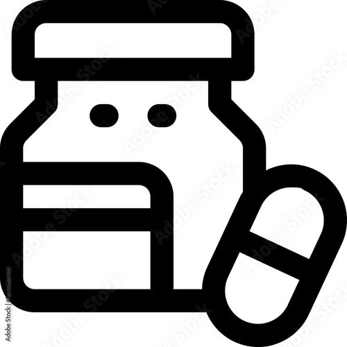 medicine line icon. Clean and minimalist vector icon for websites, mobile apps, presentations, and logos. Fully scalable and customizable for any project.
