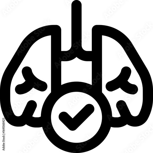 lung checkup line icon. Clean and minimalist vector icon for websites, mobile apps, presentations, and logos. Fully scalable and customizable for any project.