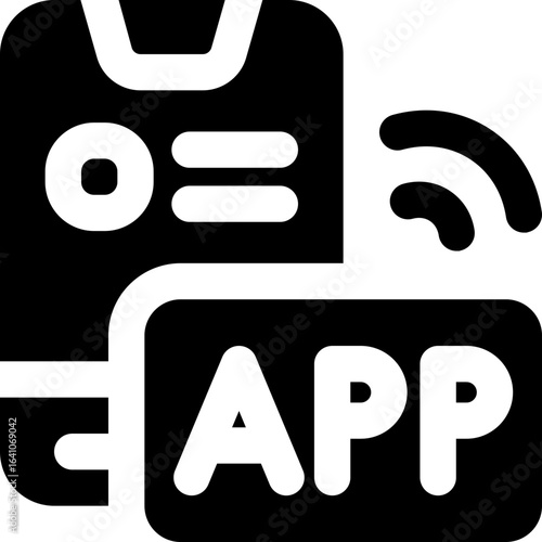 mobile application glyph icon. Strong and solid vector icon for websites, mobile interfaces, presentations, and visual branding. High quality and easy to edit.
