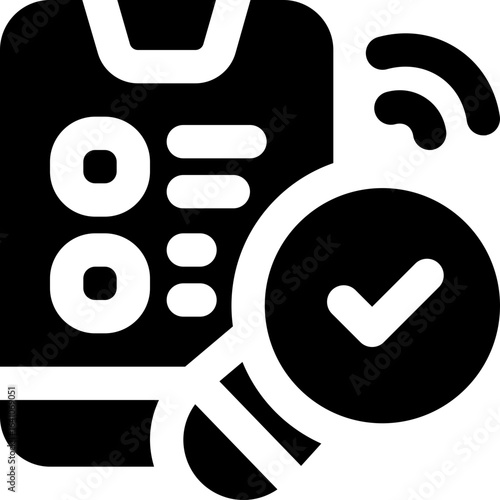 mobile testing glyph icon. Strong and solid vector icon for websites, mobile interfaces, presentations, and visual branding. High quality and easy to edit.